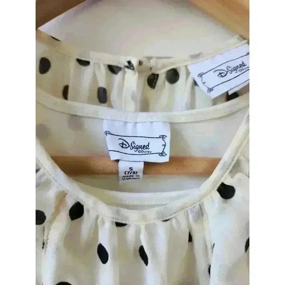 Disney D-Signed Girls Size S (7/8) Cream and Black Polka-dot Hi-Low Dress - Picture 3 of 4